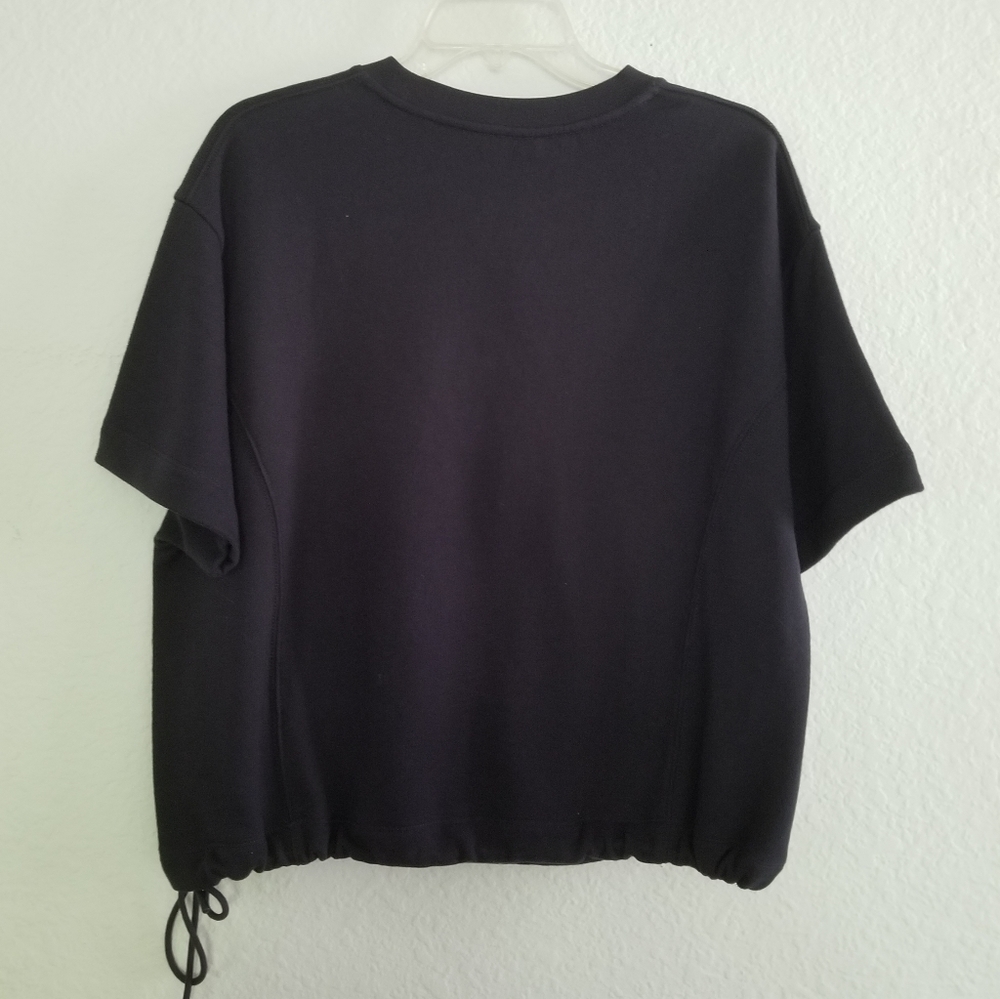 VINCE Drawcord Drop Shoulder Round Neck Boxy Top Blue Size S Small - Picture 5 of 8